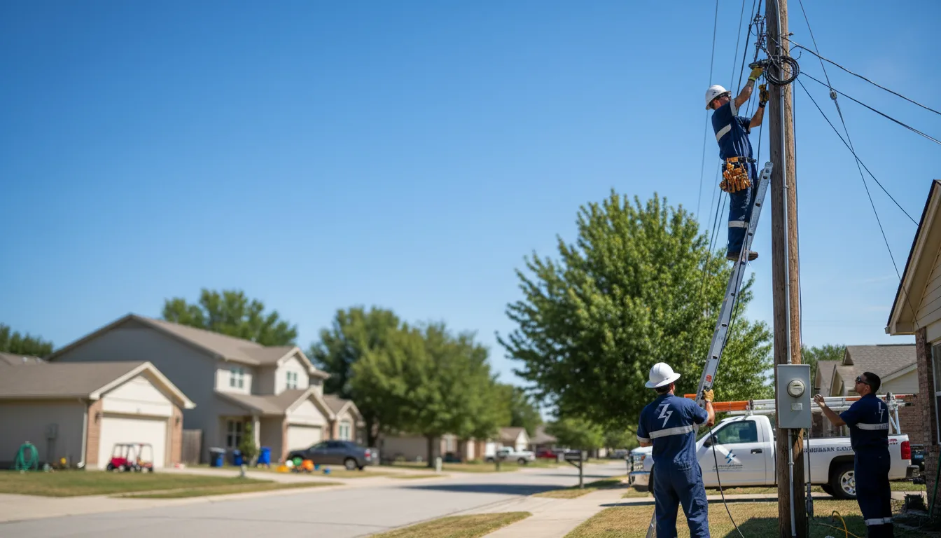 Residential electrician providing installation services in Hackett, AR